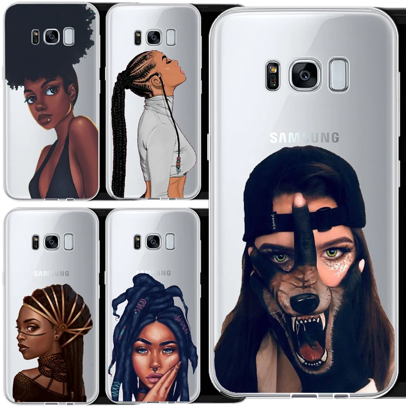 Королева афро меланин Poppin Черный Девушка DIY чехол для телефона Samsung 2017A5 S7EDGE S6 S7 S9