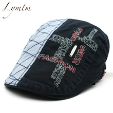 Высокое качество Мужские вышитые Лоскутные хлопковые береты кепки s мужские повседневные винтажные Casquette британская Кепка s кепка газетчика плоская