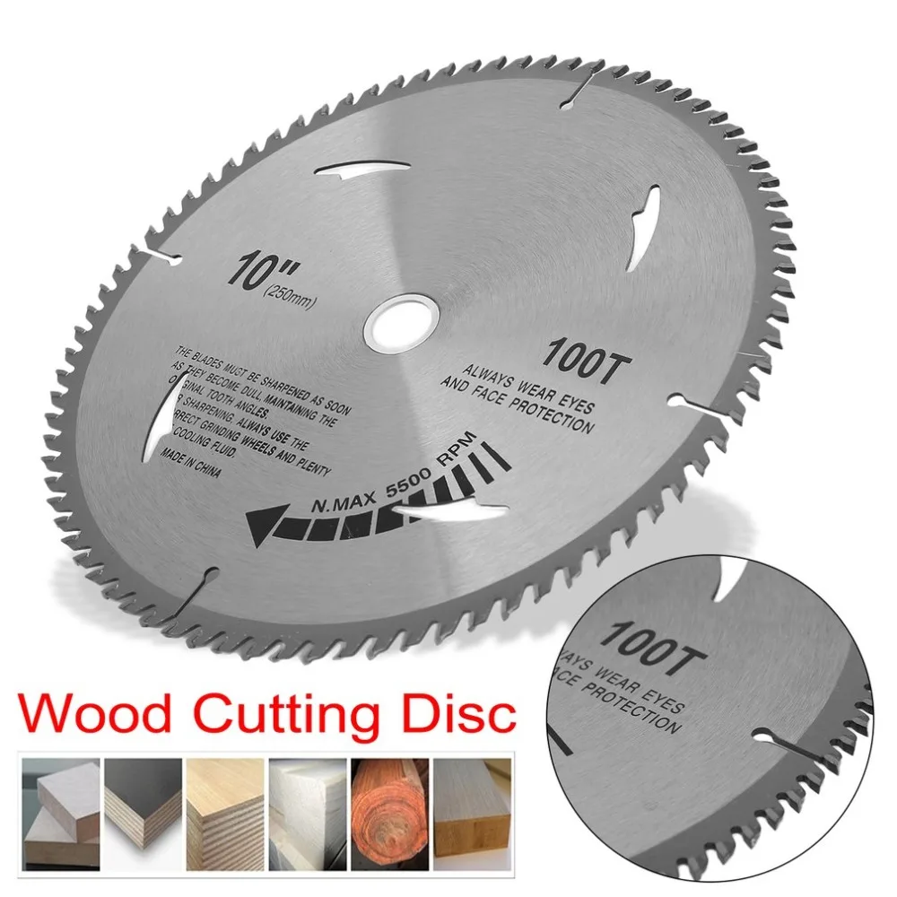 

10 Inch 80T/100T Alloy Steel Diamond Cutting Blades For Tiles Ceramic Wood Portable TCT Wood Cutting Disc Circular Saw Blades