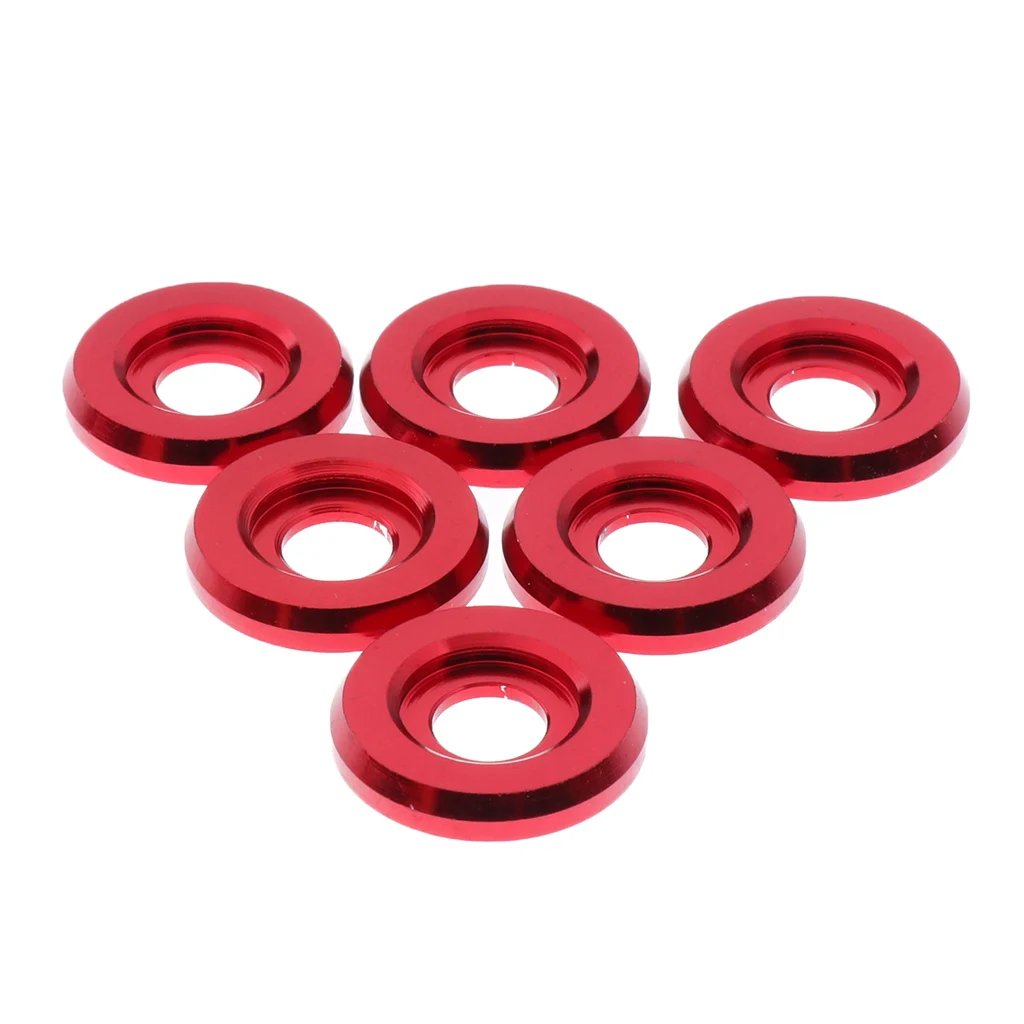 6 Sets Car Aluminum Fender Bumper Washer Bolt Engine Bay Screw Kit High Strength Corrosion Resistant