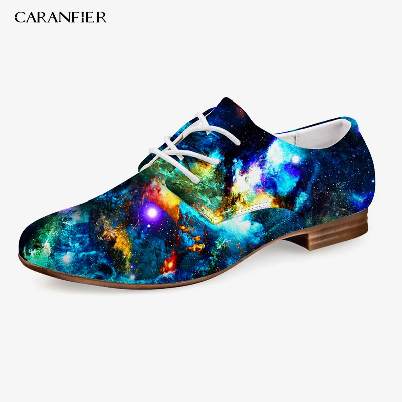 

CARANFIER New Women's Pointed Toe Flat Shoes Oxford Classic Retro Star Pattern Casual Non-slip Large Size Four Seasons Universal