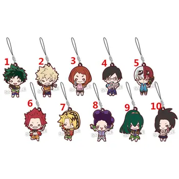 

T1431 Anime Boku no Hero Academia rubber Keychain Key Ring Straps Rare cosplay
