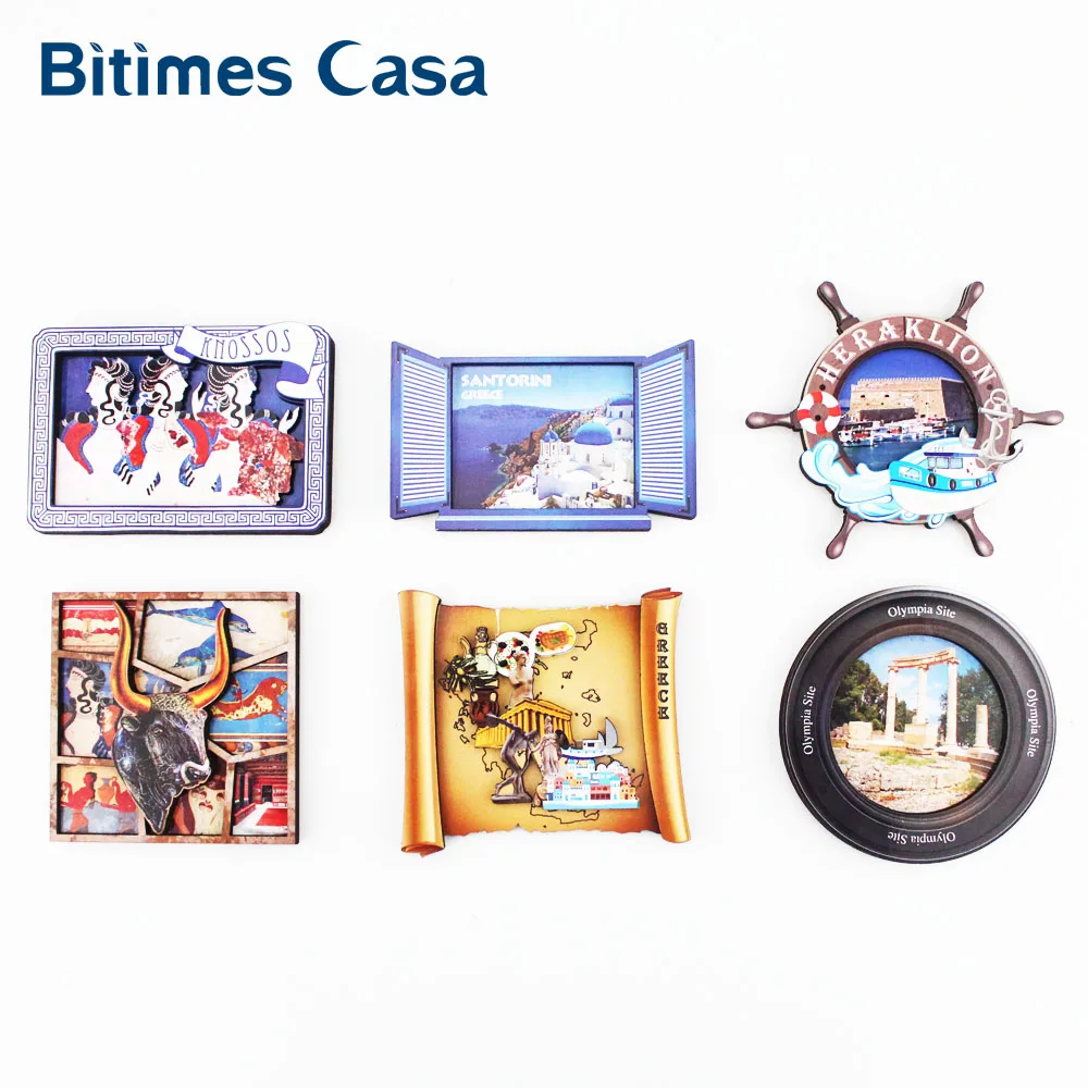 Bitimes Греция культура 3D магниты на холодильник Olimpia Site Knossos Европейское культурное