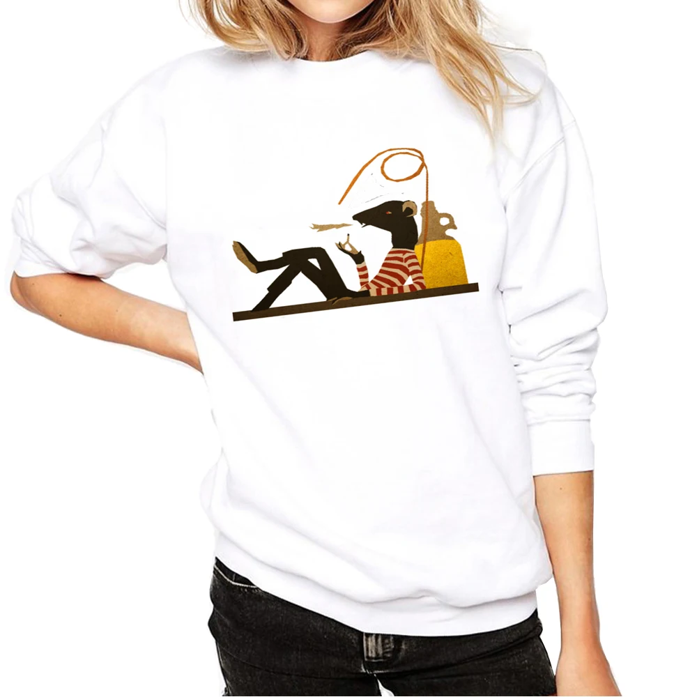 Newest Fashion Vintage Women Sweatshirt Rat Aesthetic Animal Print