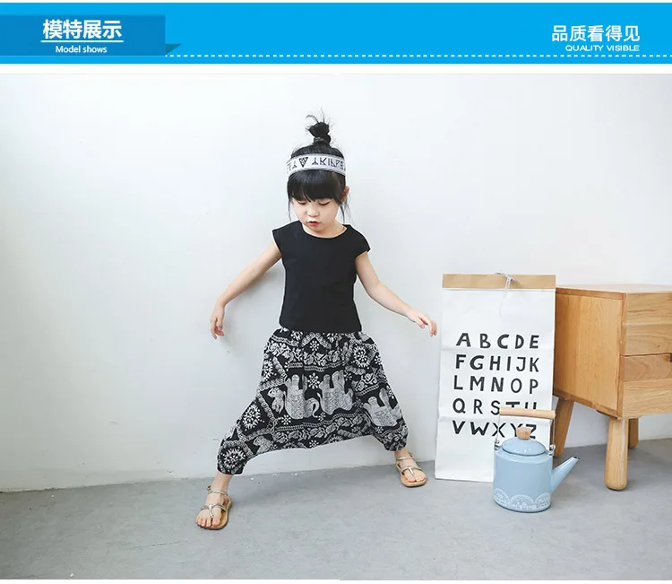 2018 Summer 2-10 Years Old Kids Little Yong Girl Cartoon Print T Shirt+Loose Short Harem Pants 2 Piece Sports Outfits Suit Sets (6)