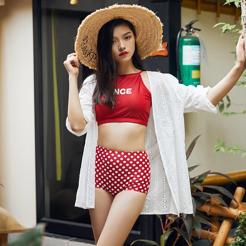 

2019 New Arrival High Quality Dot Bikini Swimsuit Young Girl Split Swimwear lovely Two-piece Suit Beach Women Bathing Suits