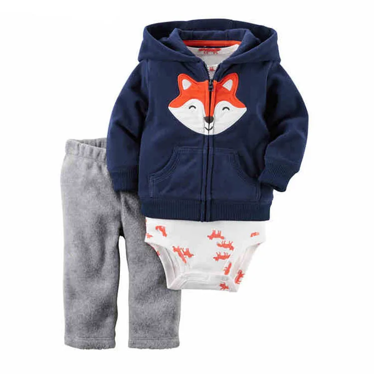 Комплект одежды для маленьких мальчиков и девочек, хлопковый кардиган с капюшоном+ брюки+ боди, комплект из 3 предметов, Одежда для новорожденных, ropa bebe recien nacido - Цвет: Светло-голубой