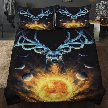 

Elk Deer printed bedding set with pillowcases polyester Duvet Cover set quilt cover queen King twin sizes bed linens Christmas