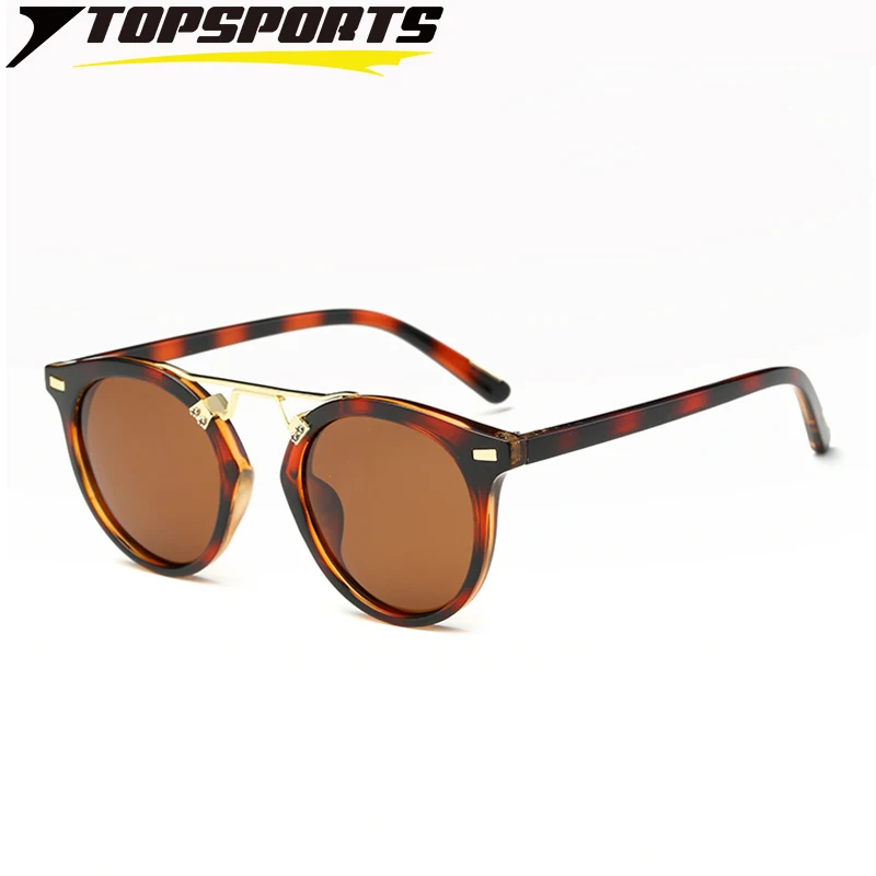 

TOPSPORTS Polarized Women Shopping Sunglasses Metal PC HD TAC Reflective round lens driving Glasses UV400 Vintage Eyeglasses
