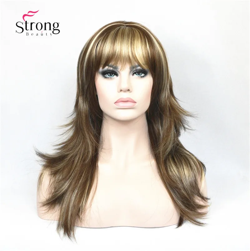 2862#12TT26 brown with blonde Highlights wig (1)