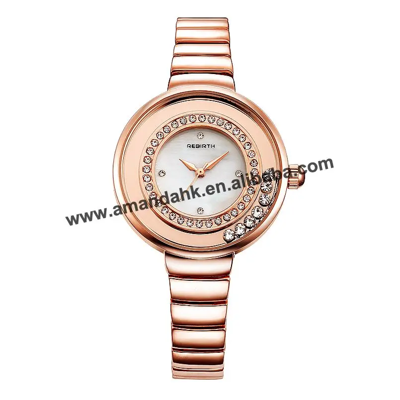 

50pcs/lot Wholesale Fashion Thin Bangle Rebirth Beads Watch Golden Quartz Wrist Watch Cute Lady Women Men Watches RE103