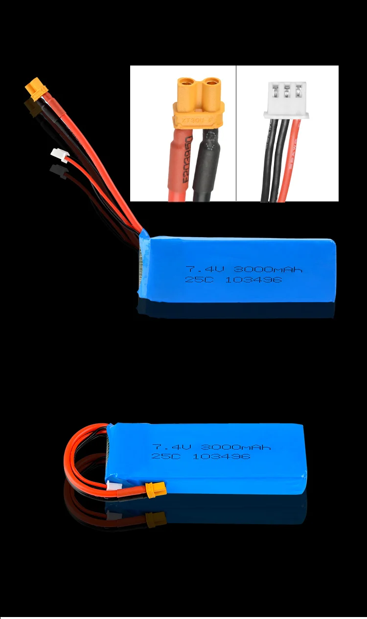 Rc Lipo батарея 7,4 V 3000mAH 25C 2S Lipo батарея обновленная батарея для MJX B6 B8 Bugs 6 RC Квадрокоптер