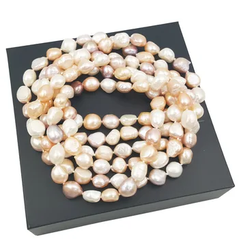 

Lii Ji Rice Shape Multi Color Freshwater Pearl 9-12mm about 160cm Long Elegance Necklace