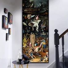 Hell by Hieronymus Bosch HD детали холст печать живопись искусство, настенные картины для гостиной, домашний декор технология Micro jet