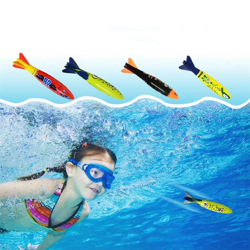 

1 Pcs/Set Torpedo Rocket Throwing Toy Summer Torpedoes Bandits Children Underwater Dive Sticks Toy Fun Swimming Diving Game Toy