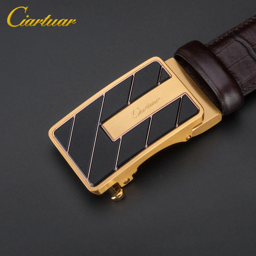 

Ciartuar Leather Belts for Men Geniune Leather Belt Male Automatic Buckle Business Casual High Quality Luxury Waist Jeans Strap