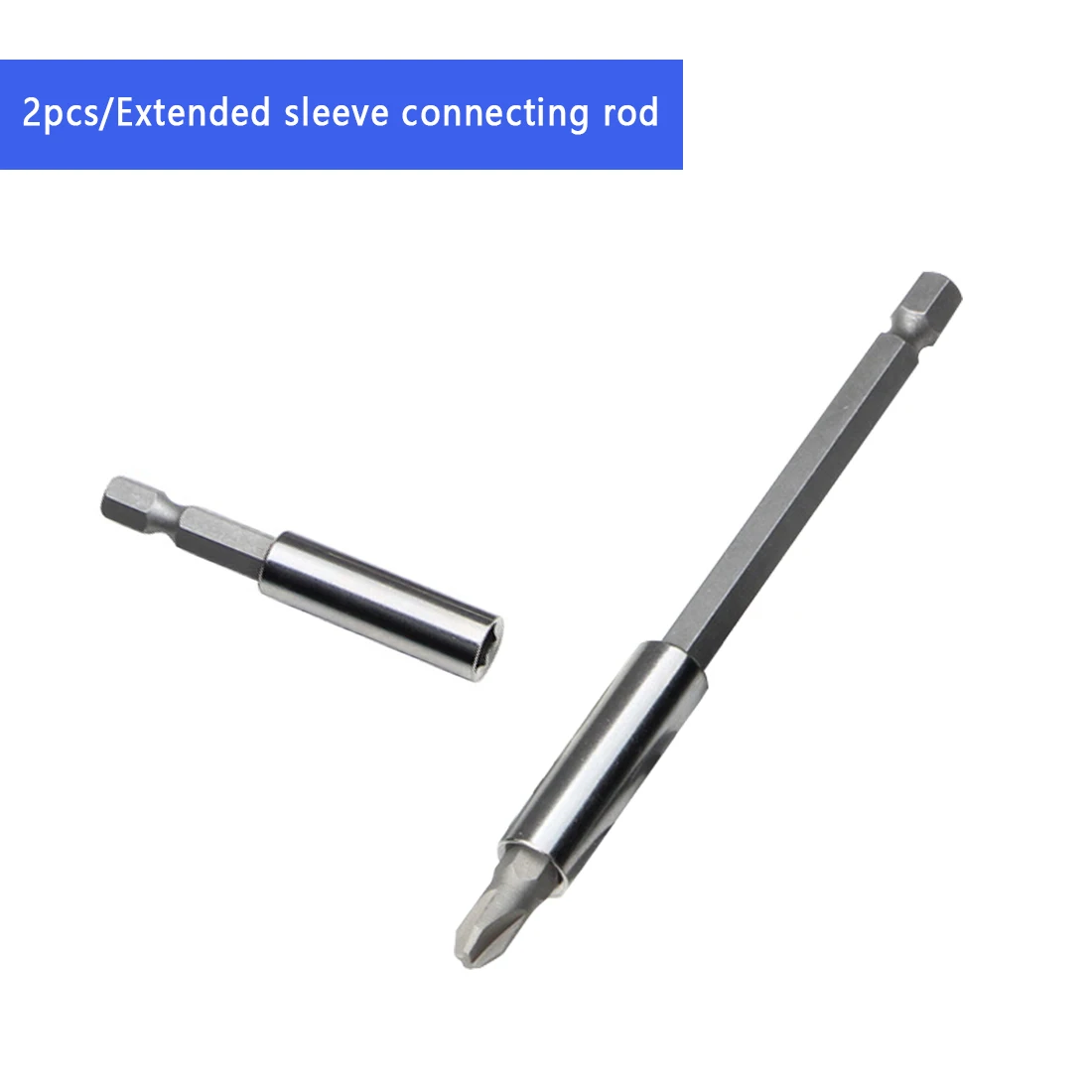 2Pcs Extension Bit Set Extensions Quick Change 1/4" Hex Rod