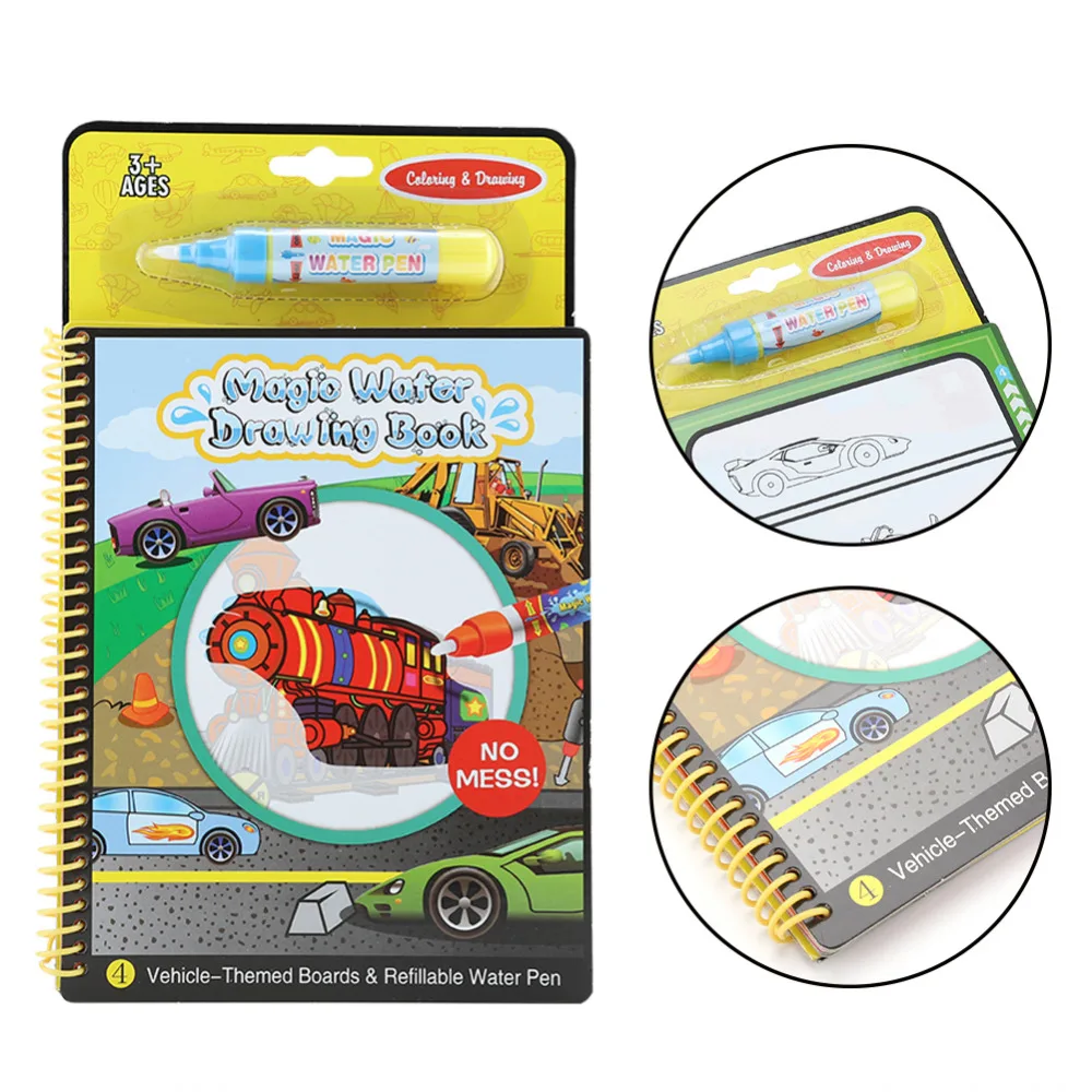 Волшебная водная книга для рисования, книга-раскраска с ручкой, доска для рисования, Juguetes для детей, обучающая игрушка для рисования, 6 цветов
