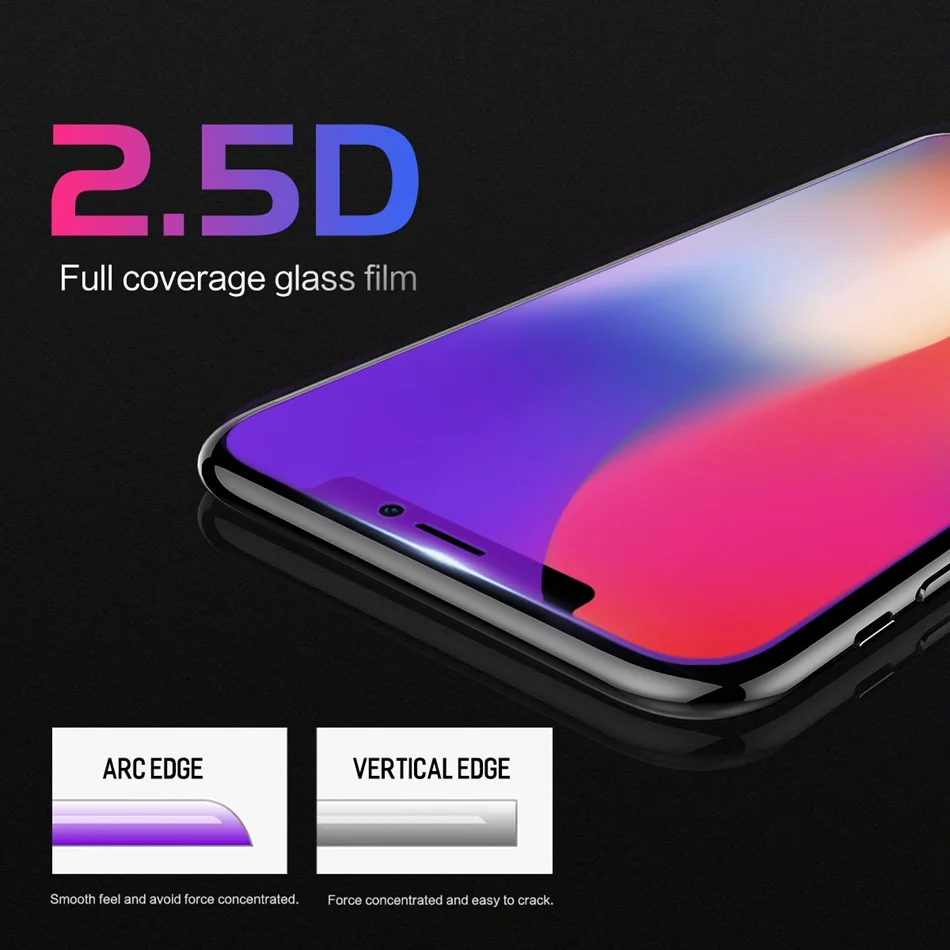 2.5D высокопрозрачная пленка из закаленного стекла для iPhone X, рок прозрачная стеклянная пленка с полным покрытием экрана протектор экрана для iPhone X стекло