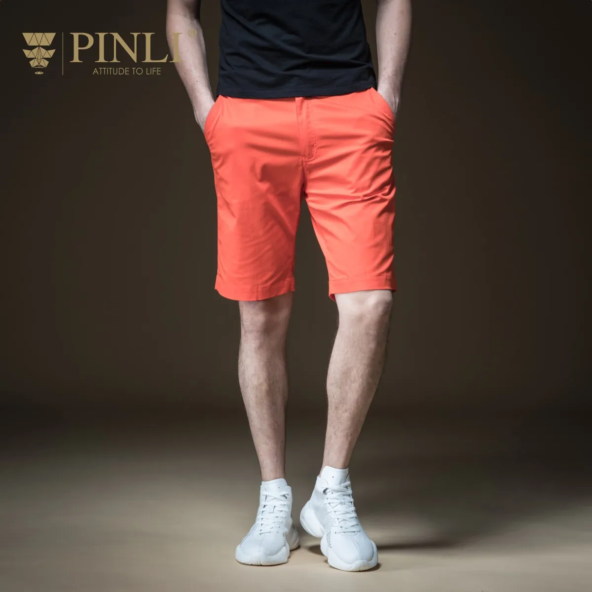 Повседневные пляжные шорты сделаны новые летние горячие мужские прямые однотонные 5 минут Повседневные Шорты Для отдыха молодежи B192117298 - Цвет: Orange