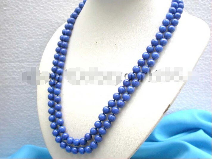 

Amazing! 24" double Natrual Round Lapis Lazuli Necklace