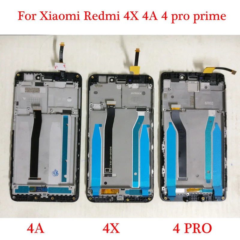 

100% High Quality Black/White/Gold For Xiaomi Redmi 4X 4A 4 pro prime LCD Display + Touch Screen Digitizer Assembly With Frame