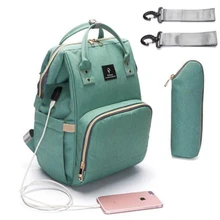 Детские пеленки сумка с USB интерфейсом большой емкости водонепроницаемый подгузник сумка наборы Мумия Материнство путешествия рюкзак кормящих сумки