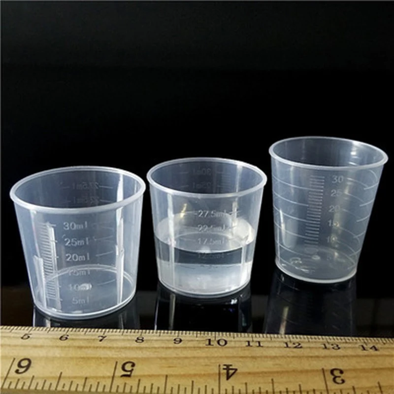 

10pcs 15ml/30ml Plastic Measuring Cup Transparent Jug Pour Spout Surface For Kitchen Tool Supplies Medicine Measuring Cup Tools