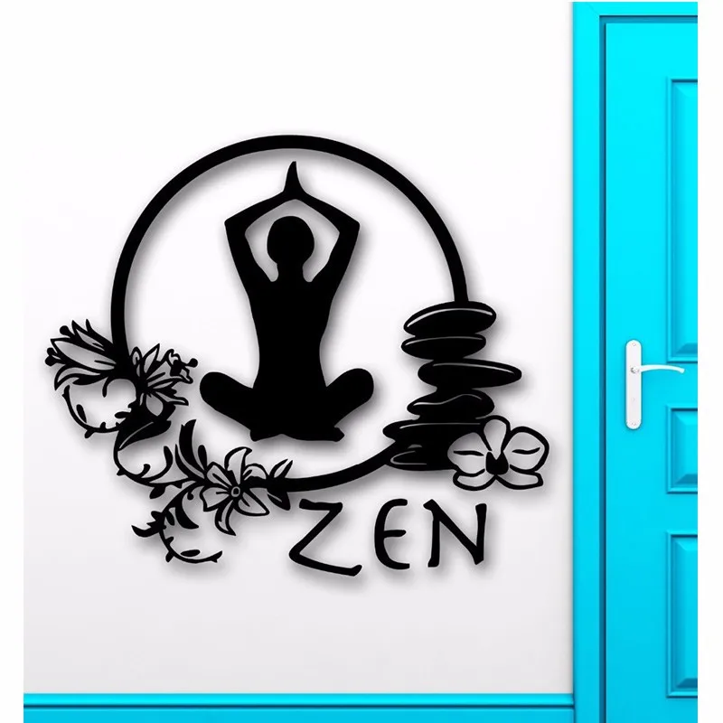 Yoga Wall Sticker Zen Meditation Yoga Health Mantra Enlightenment Girl