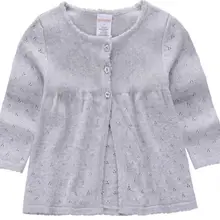 Коллекция года, весенне-осеннее хлопковое тонкое пальто-свитер для девочек Детская рубашка с кондиционер для детей возрастом от 0 до 2 лет вязаный кардиган для младенцев