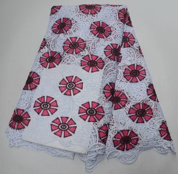 

2018 Latest high quality african cord lace fabric water soluble guipure lace fabric For wedding dress Free Shipping