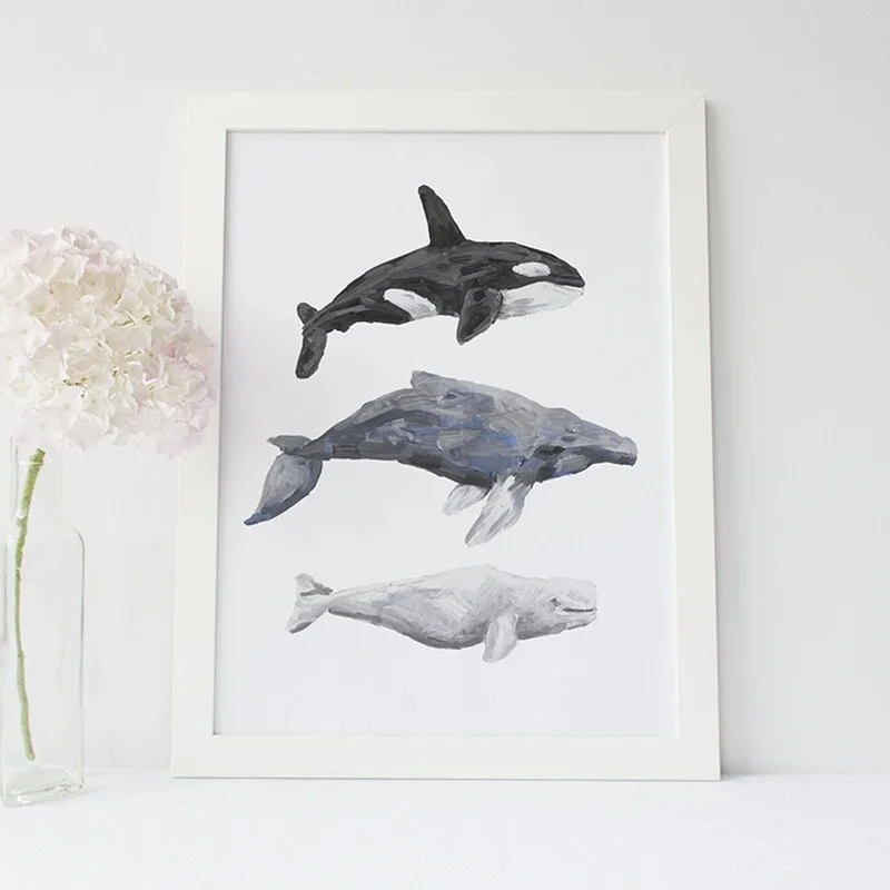 Nordic-Style-Whale-Painting-Print-Orca-Humpback-and-Beluga-Nautical-Nursery-Wall-Art-Canvas-Poster-Animal (1)
