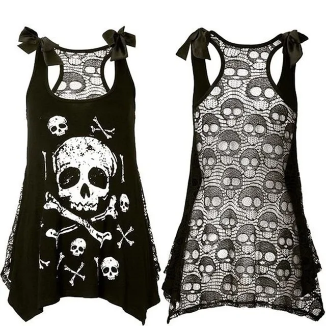 3D Skull Print A-line Dress