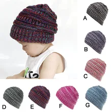 Семейные комплекты Шапки autttmn зимние Цвет смеси Вязанные шерстяные головные уборы шапка Одежда для маленьких девочек; Одежда для мальчиков и девочек Теплые Кепки Шапка-бини шапка с хвостом