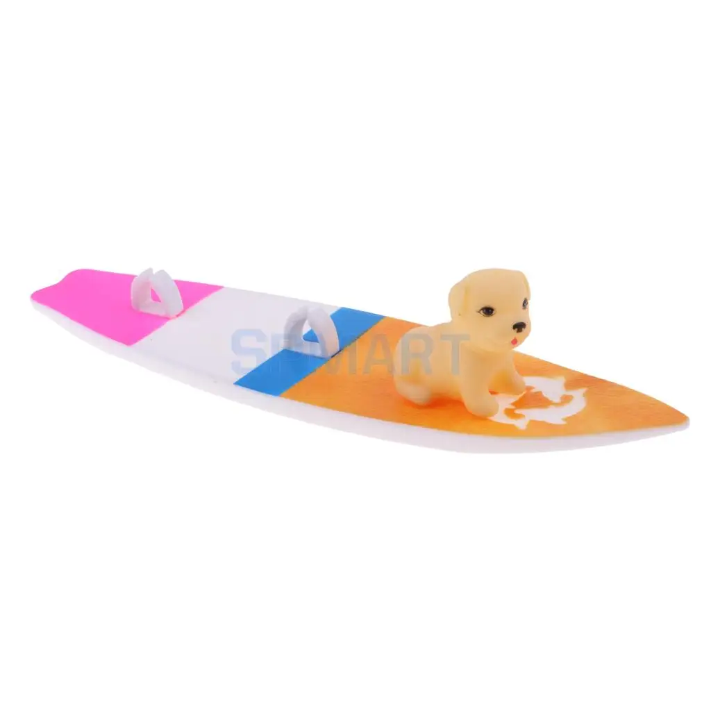 Wonderful 1:12 Scale Dollhouse Miniature Surfboard With Dog for 11.5 Inch Doll Accessories Living Room Furniture Decor