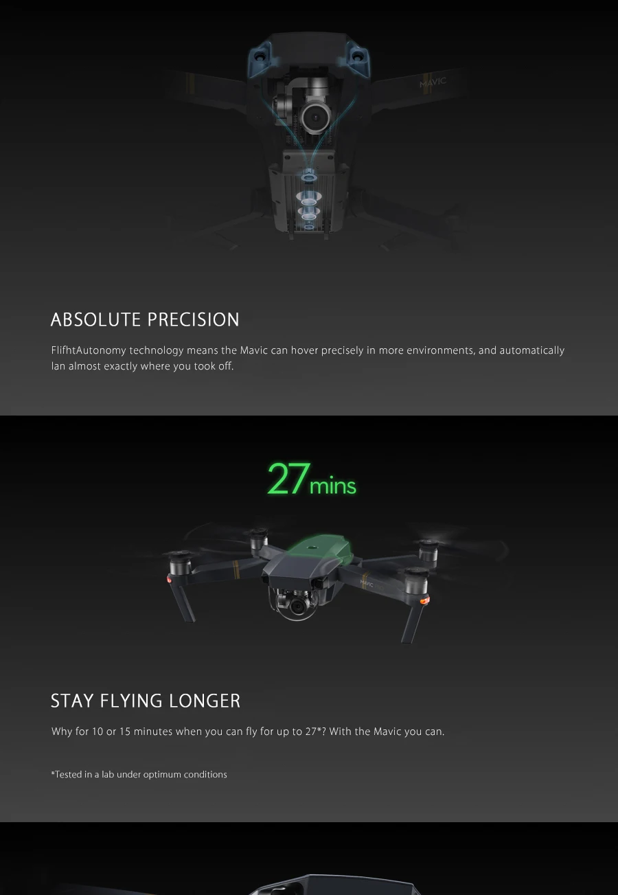 DJI Mavic Pro(не включает Пульт дистанционного управления и зарядное устройство) 4K HD камера 7 км пульт дистанционного управления 12 каналов камеры дроны