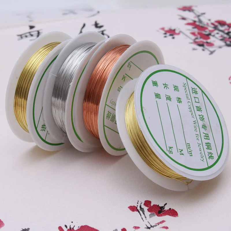 

10meters/roll Diameter 0.4mm Copper Beading Wires Red Copper Gold Silver Color Copper Wire for DIY Jewelry Making Findings