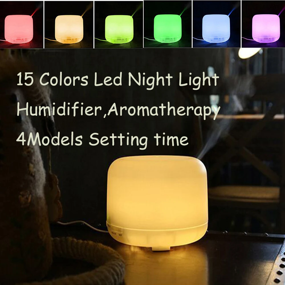 

15 Colors LED Night Light +300ML Ultrasonic Air Humidifier+Essential Oil Aromarherapy Diffsuer+4 Models Timing Mist Maker Fogger