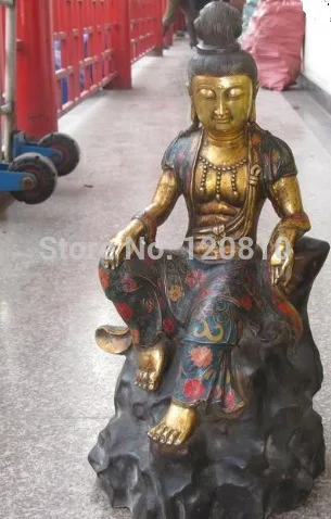 

D+++H++0Dd00F++Tibetan Buddhism Fane Bronze Cloisonne Sit hill Tara Guan yin Buddha statue