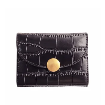 

Split Leather Lady Card Wallet Alligator 2019 Newest Ins Hot Sale Female Wallet Card Holder Ladies Purse Short Hasp Small Trend