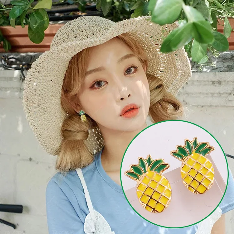 

New Arrive Korea Simple Pineapple Stud Earrings for Women