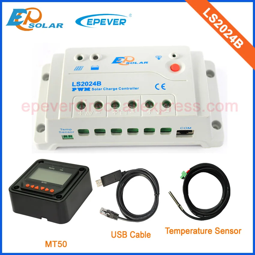 

20amp 20A solar panels power Controller with black MT50 PWM LS2024B for home use USB cable and temperature sensor