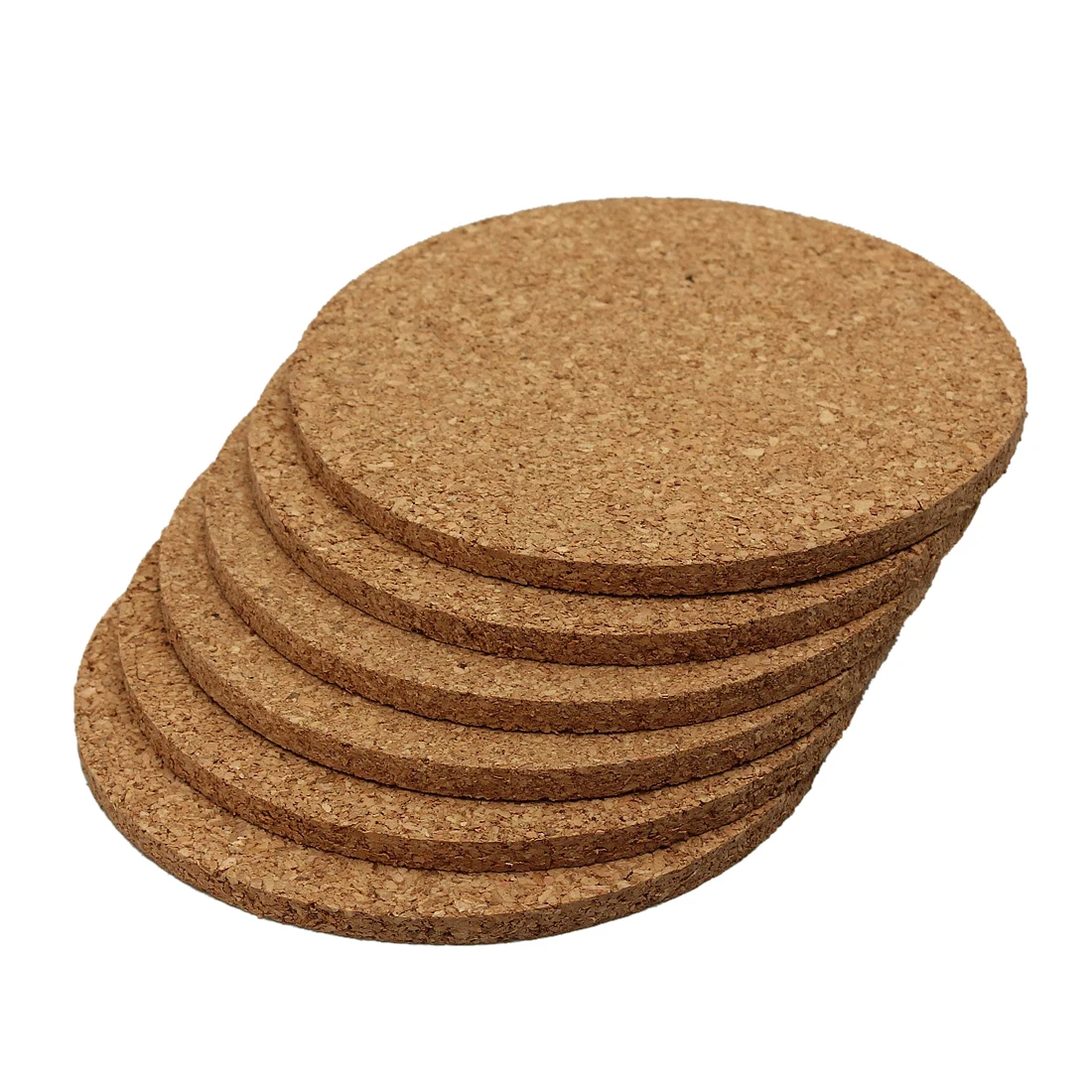 

PHFU-6pcs Plain Round Cork Coasters Coffee Drink Tea Cup Mat Placemats Wine Table mats