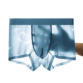 

Seamless Men Boxers Ice Silk Antibacterial Boxers Underwear Boxer Spandex Whale Jacquard Boxer Nylon Underwear Shorts Slips XXXL