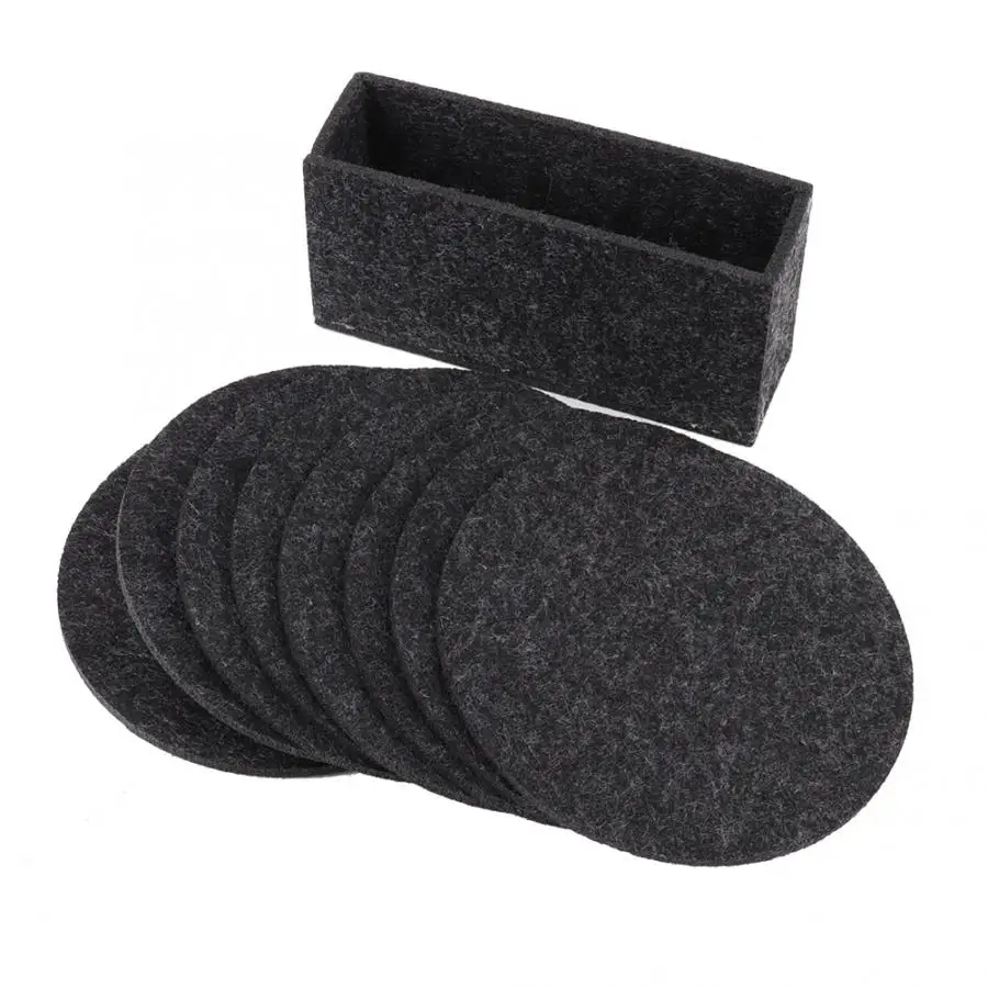 

Coaster Set Dinnerware 8PCS/Set Felt Fabric Cup Round Mat Drink Coaster Beer Coffee Placemat Table Mat Placemat For Dining