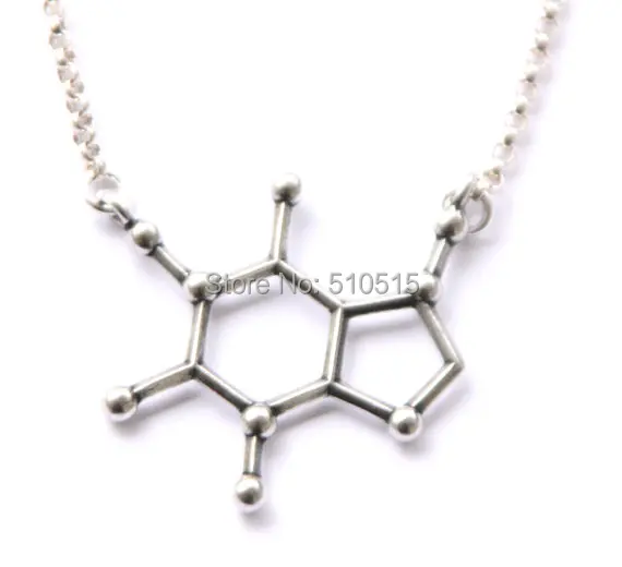 Ожерелье с подвеской из молекулы кофеина Regalrock|pendant necklace|necklace necklacecaffeine molecule necklace |
