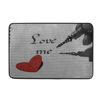

Love me and Heart Printed Anti-slip Bathroom Floor Mat Machine Washable Microfiber Chenille Bath Mats Toilet Door Mat 40*60cm