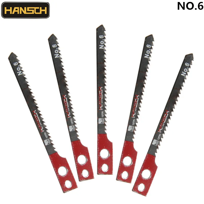 5pcs Jig Saw Blades NO.6 Wood Fast Cut HCS 76*2 Fit Hardwood Cork