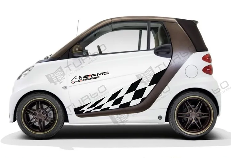 Наклейки для дверей автомобиля Benz smart fortwo Стильные наклейки с текстом