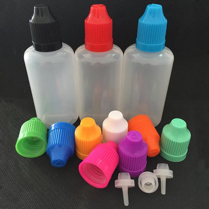 

200 шт пустая PE 60 мл капельницы бутылка из мягкого пластика E жидкая бутылка-капельница для глаз с крышкой с функцией защиты от вскрытия детьми для Eliquid ногтей гель